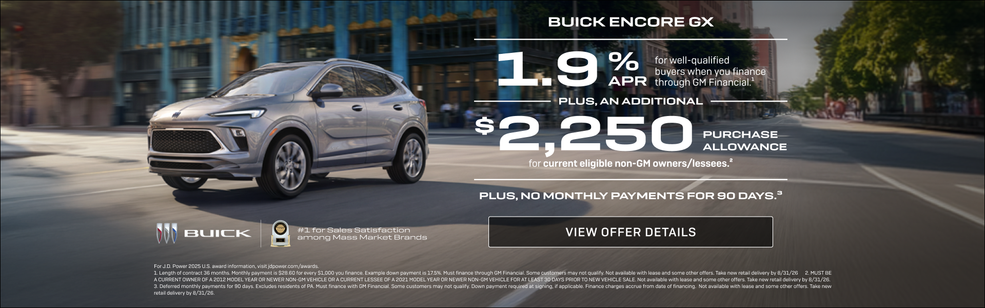 1.9% APR 
FOR WELL-QUALIFIED BUYERS when you finance through GM Financial.1

Plus, an additional ...