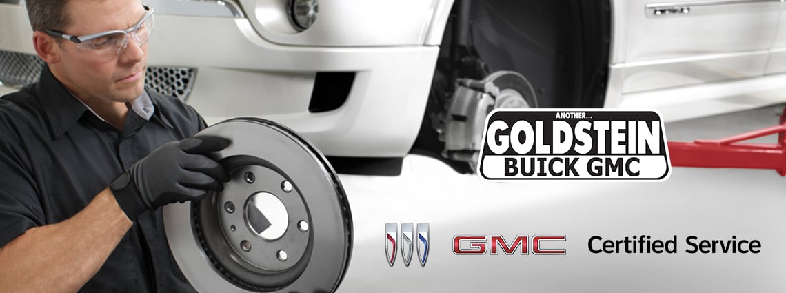 Goldstein Buick GMC Service banner with Buick GMC logos