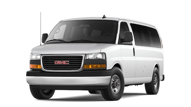 2023 GMC Savana passenger van profile in white located in Albany NY