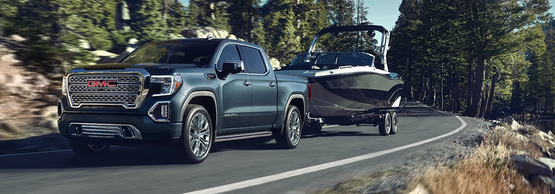 2022 GMC Sierra 1500 Limited shown towning small boat