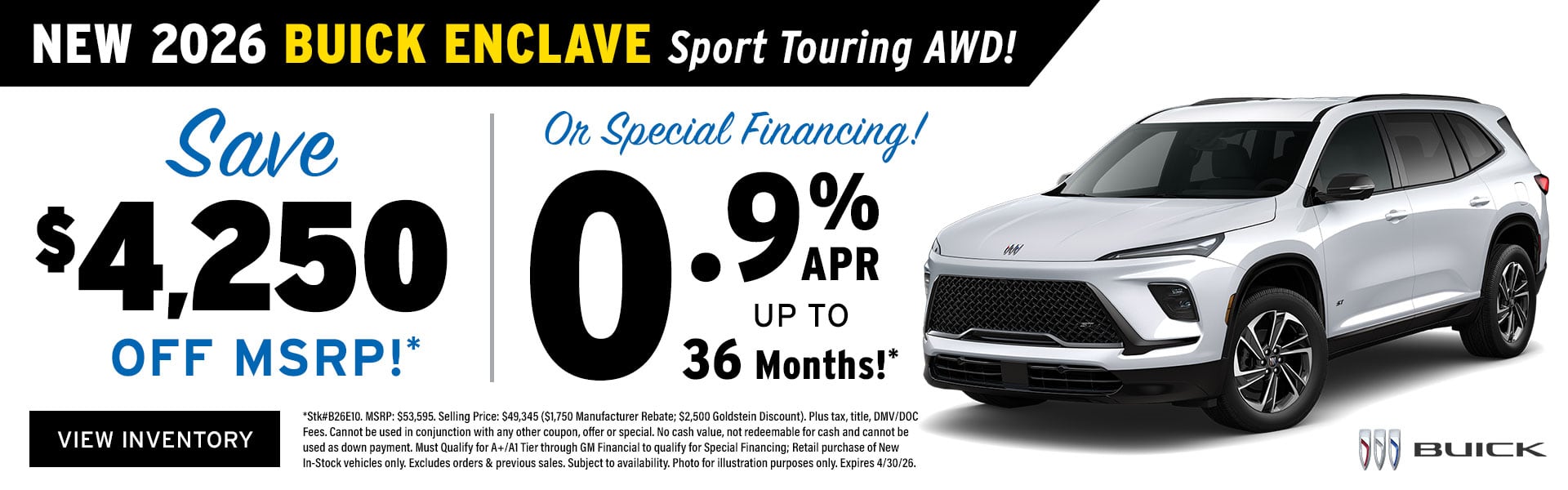 2026 Buick Enclave Lease