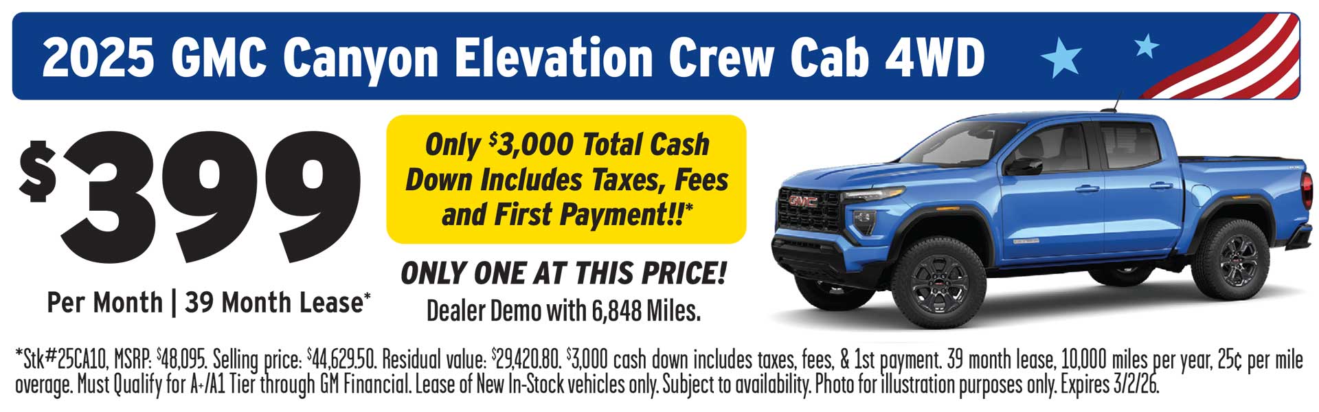 GMC Canyon special offer