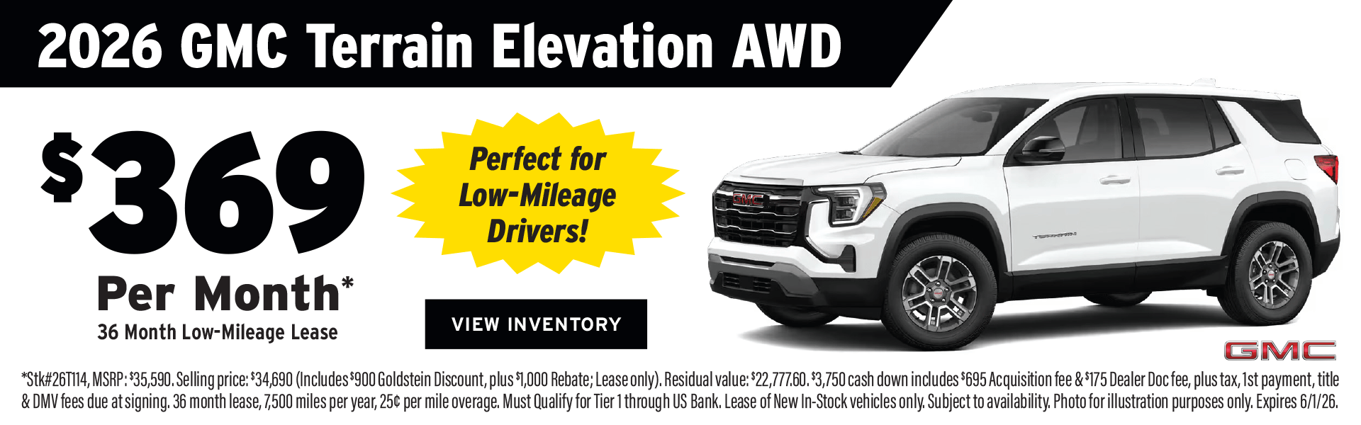 2026 GMC Terrain Lease