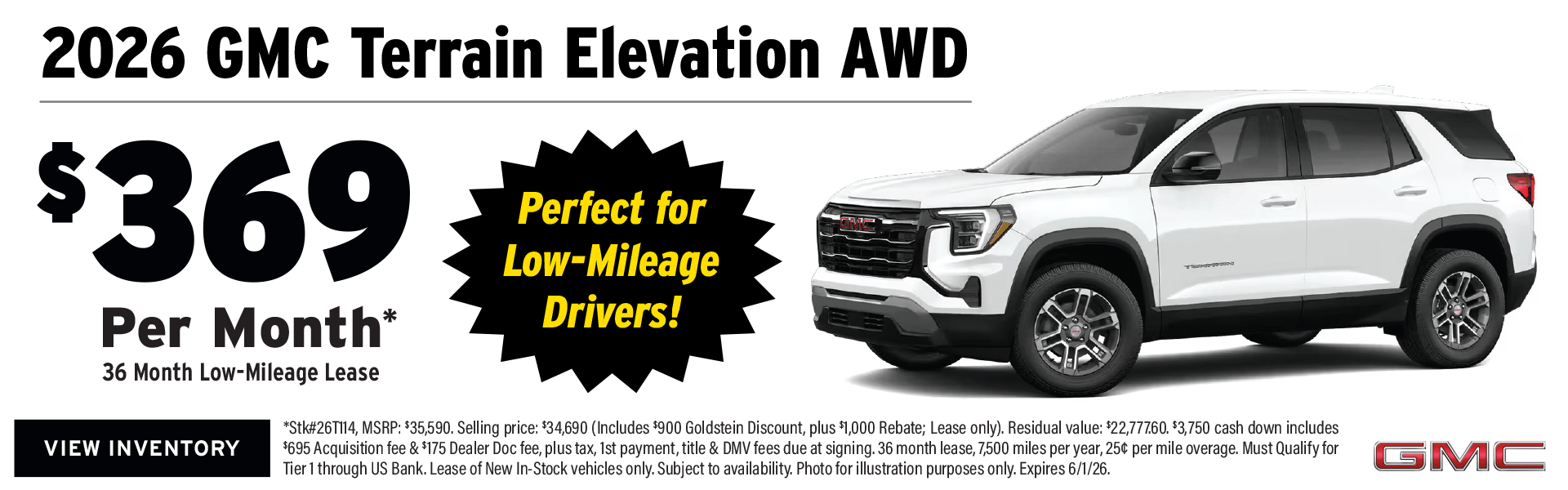 2026 GMC Terrain Lease