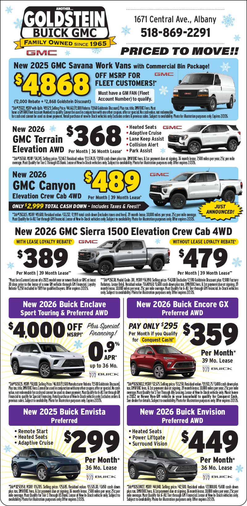 Goldstein Buick GMC Print Specials!